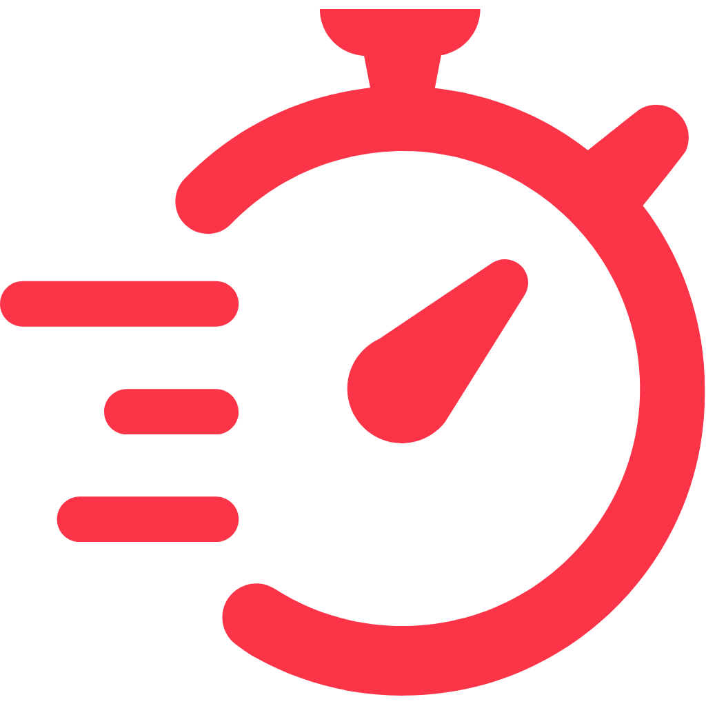 Red icon of clock