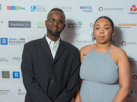 Holly Fowden and Saed Mohamed at the Bristol Live Bristol Post Business Awards 2019