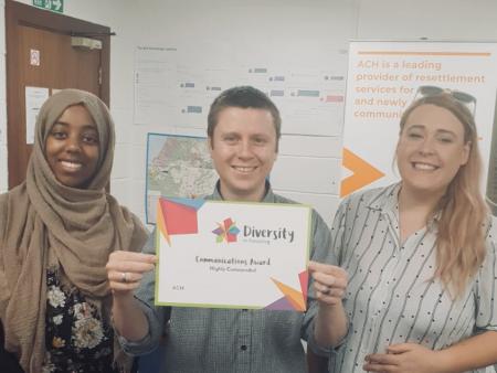 ACH marketing team with their 24 diversity Communications Award
