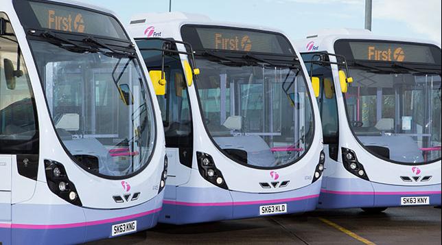 First Buses in row