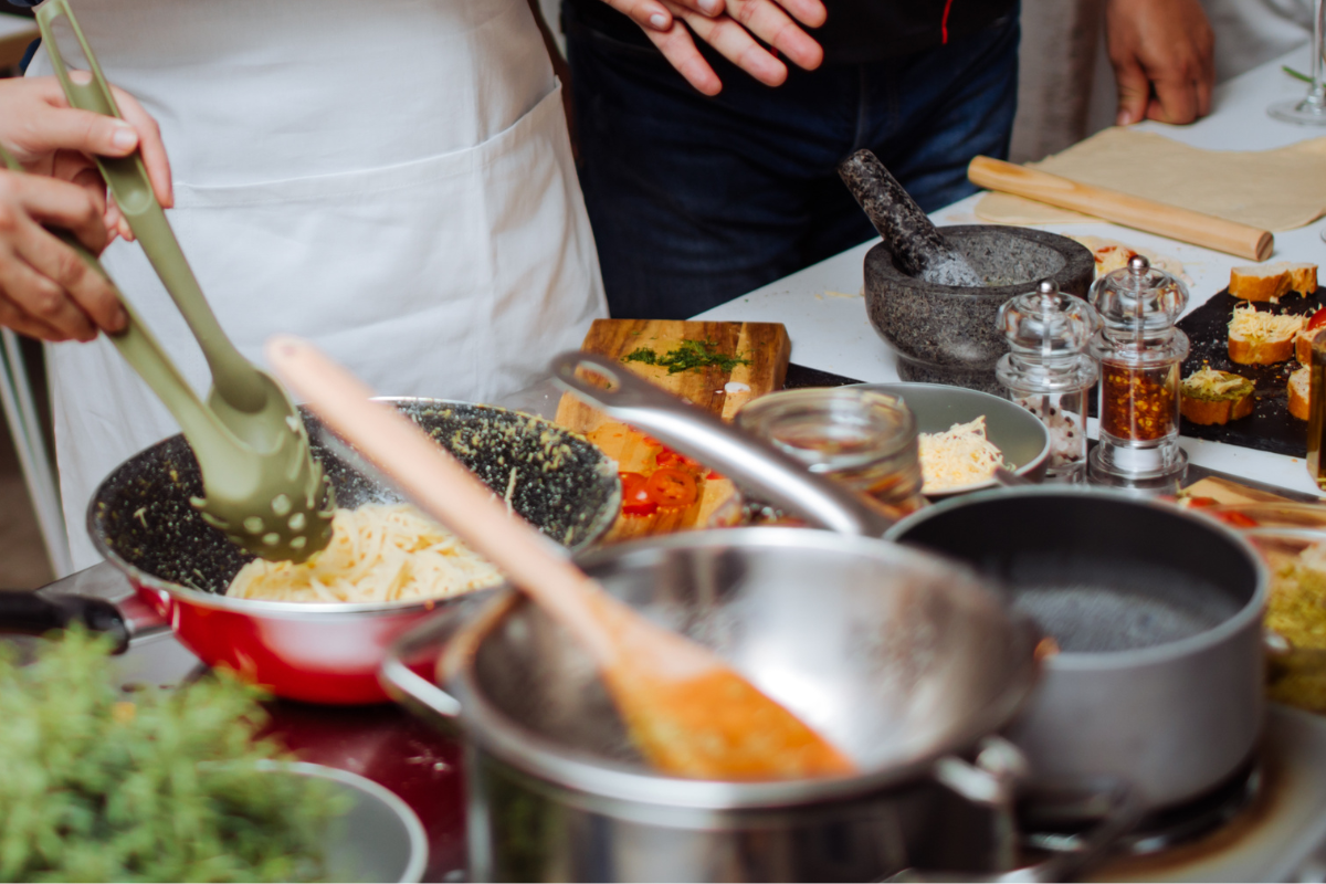 chefs in the kitchen, preparing food