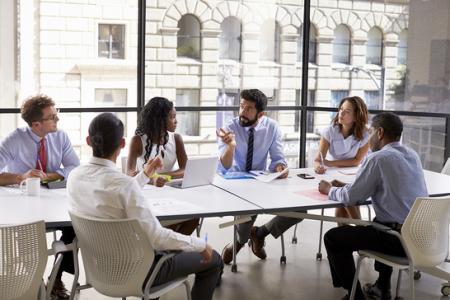 A business meeting