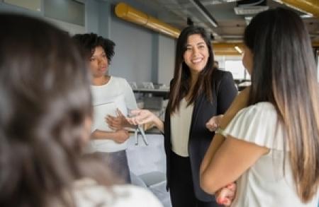 Female entrepreneurs talking